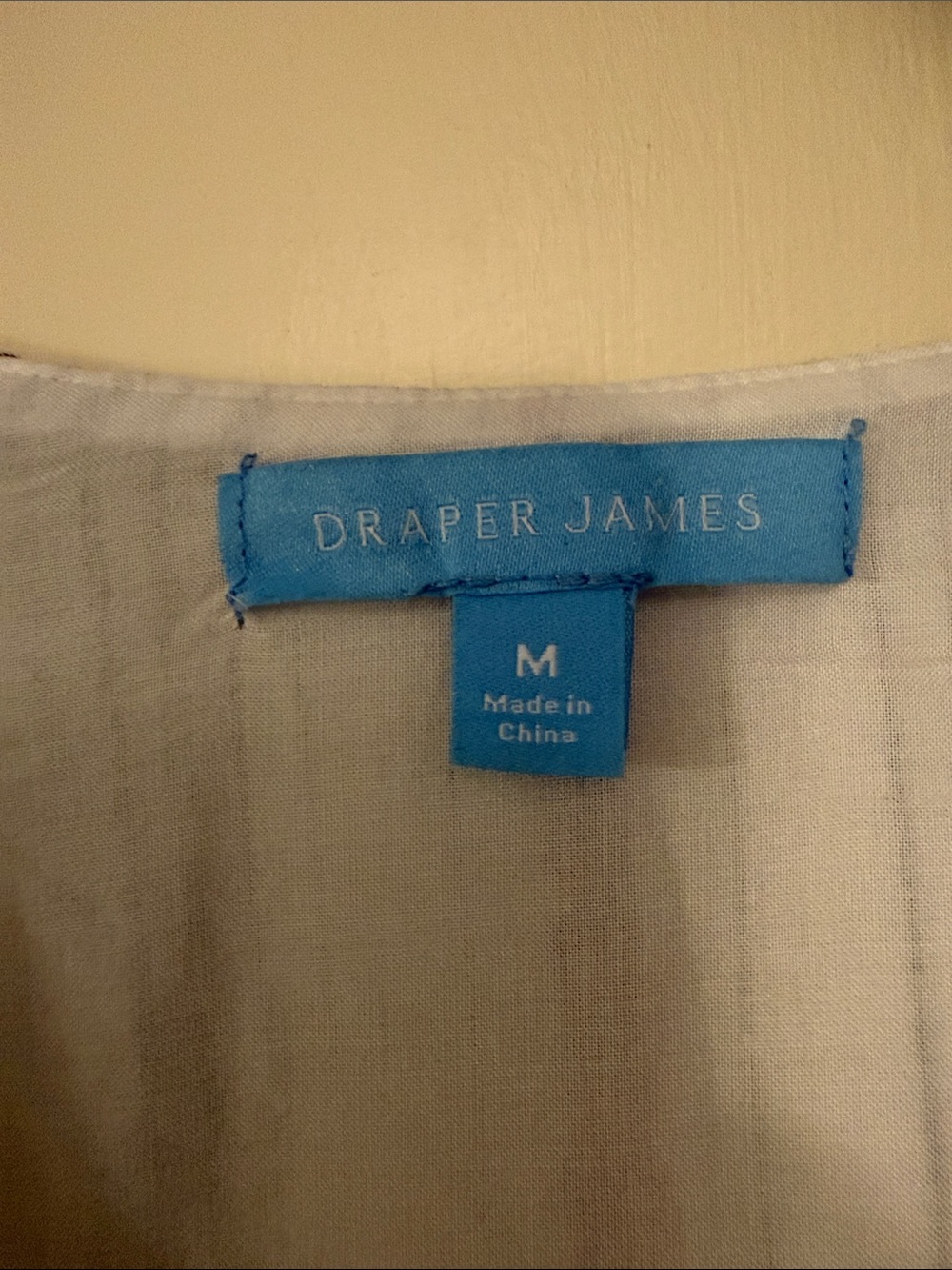 Draper James Women’s White Striped Peplum Top with Red Floral Embroidery, size M - Picture 2 of 6